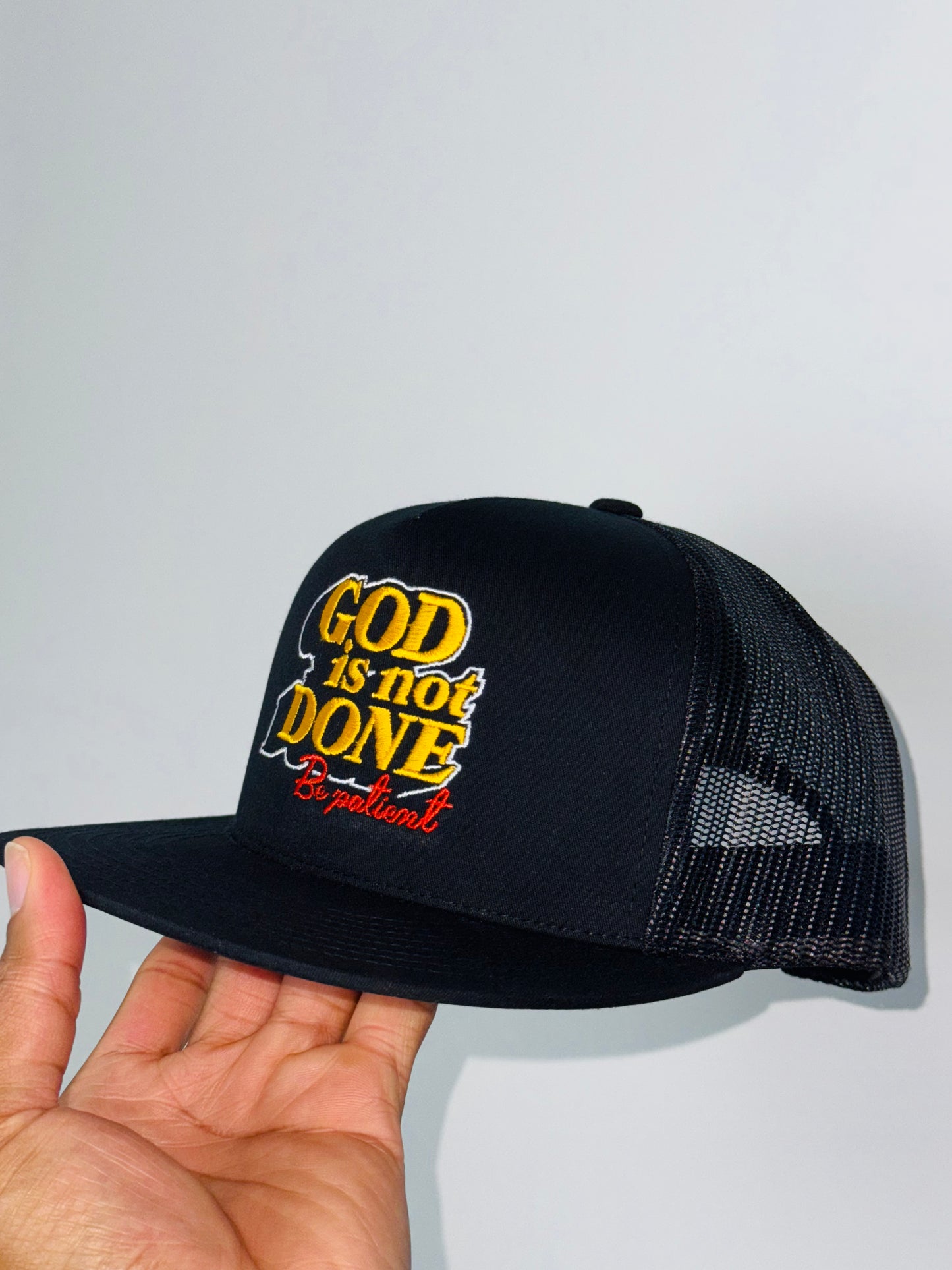 God Is Not Done Embroidered Hat